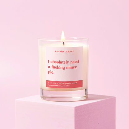 Funny Christmas Gift Stocking Filler Candle I Need A Mince Pie