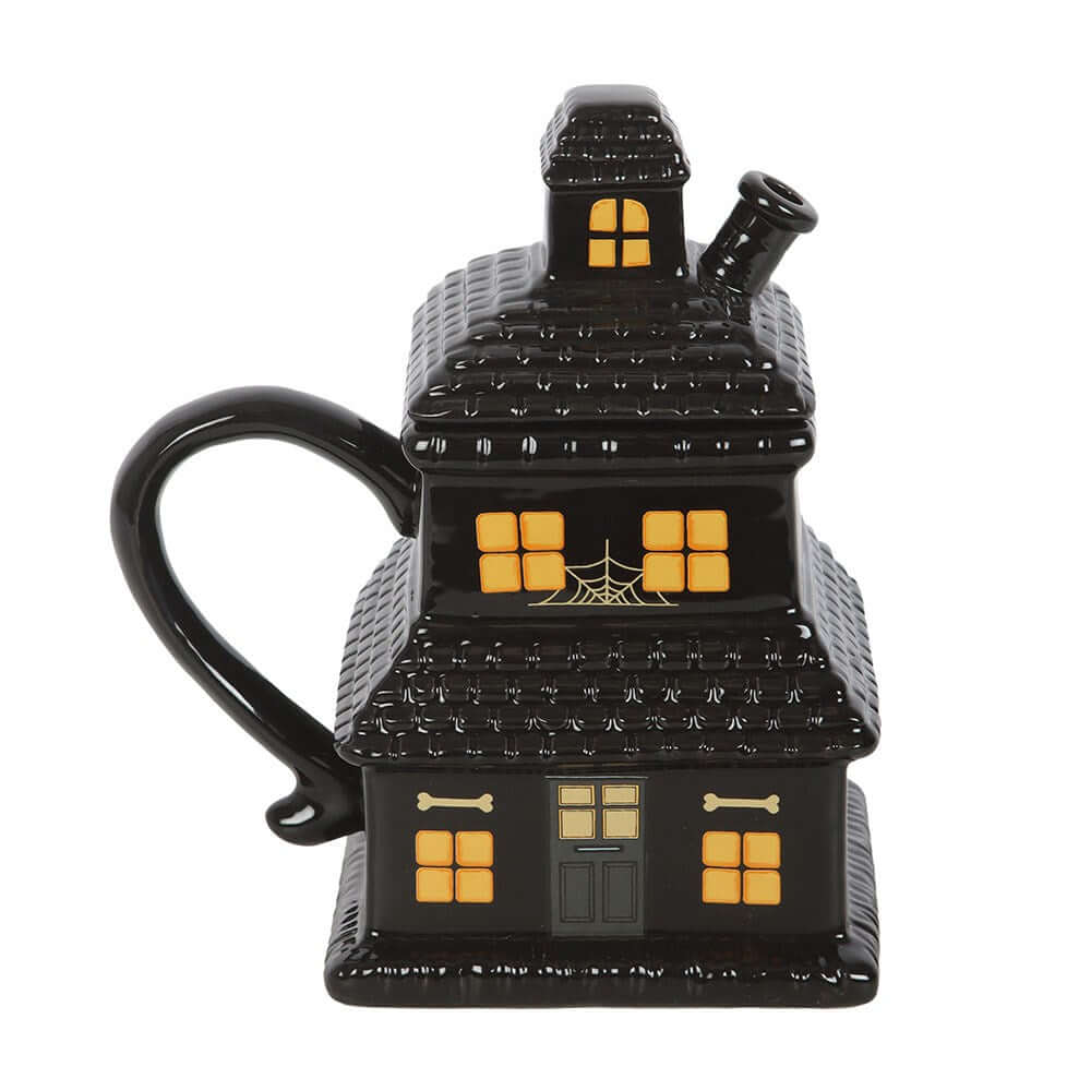 Gothic Gifts Black Haunted House Mug