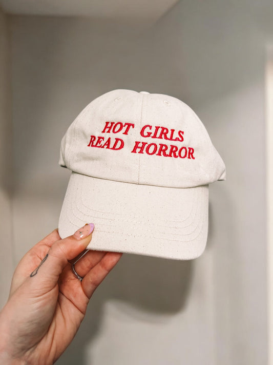 Hot Girls Read Horror embroidered baseball cap