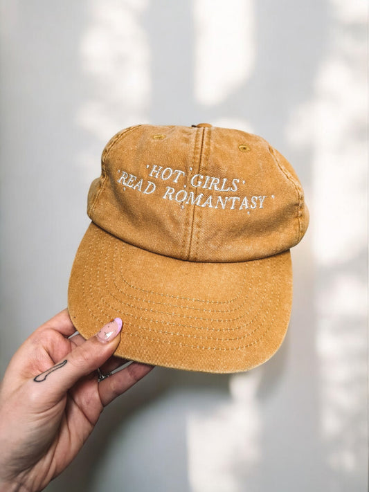 Hot Girls Read Romantasy embroidered baseball cap