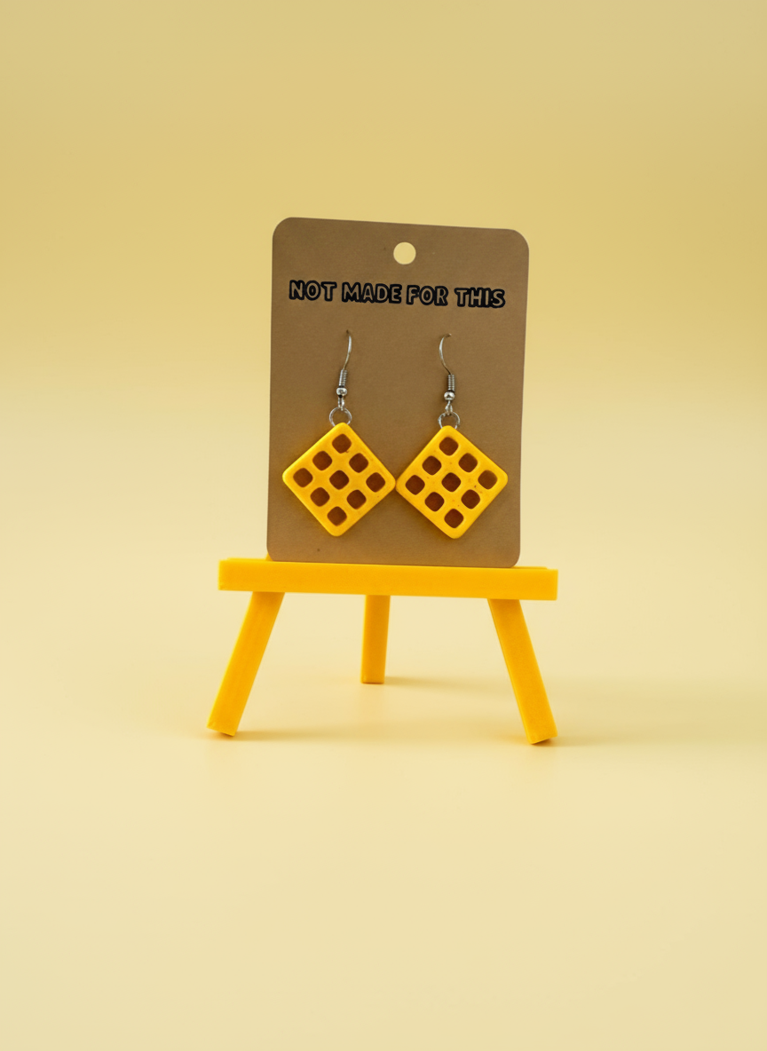 Potato Waffle Earrings