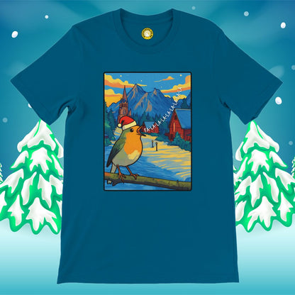 Singing Robin Christmas T-shirt
