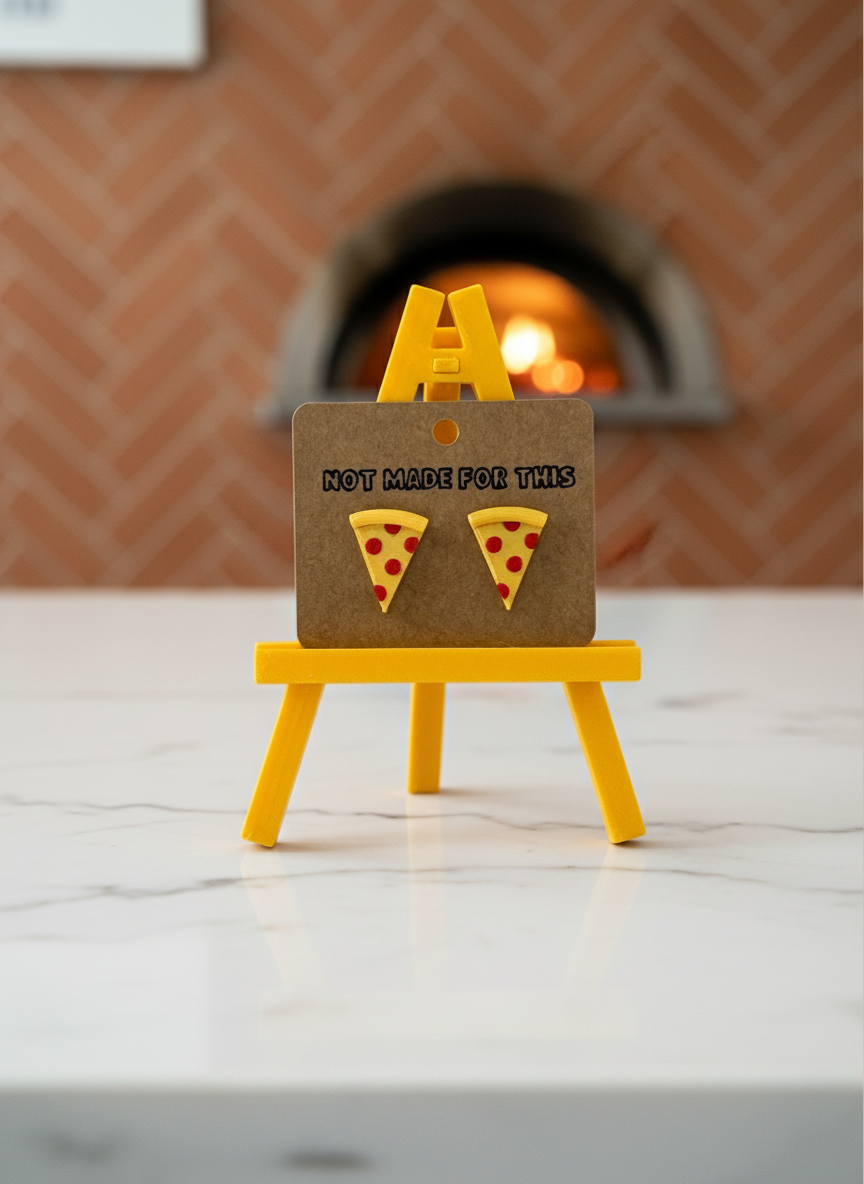 Pepperoni Pizza Stud Earring