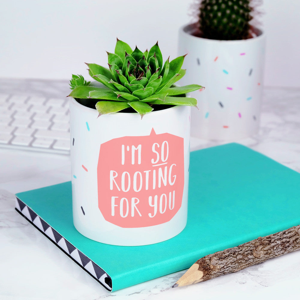 I'm So Rooting For You Plant Pot