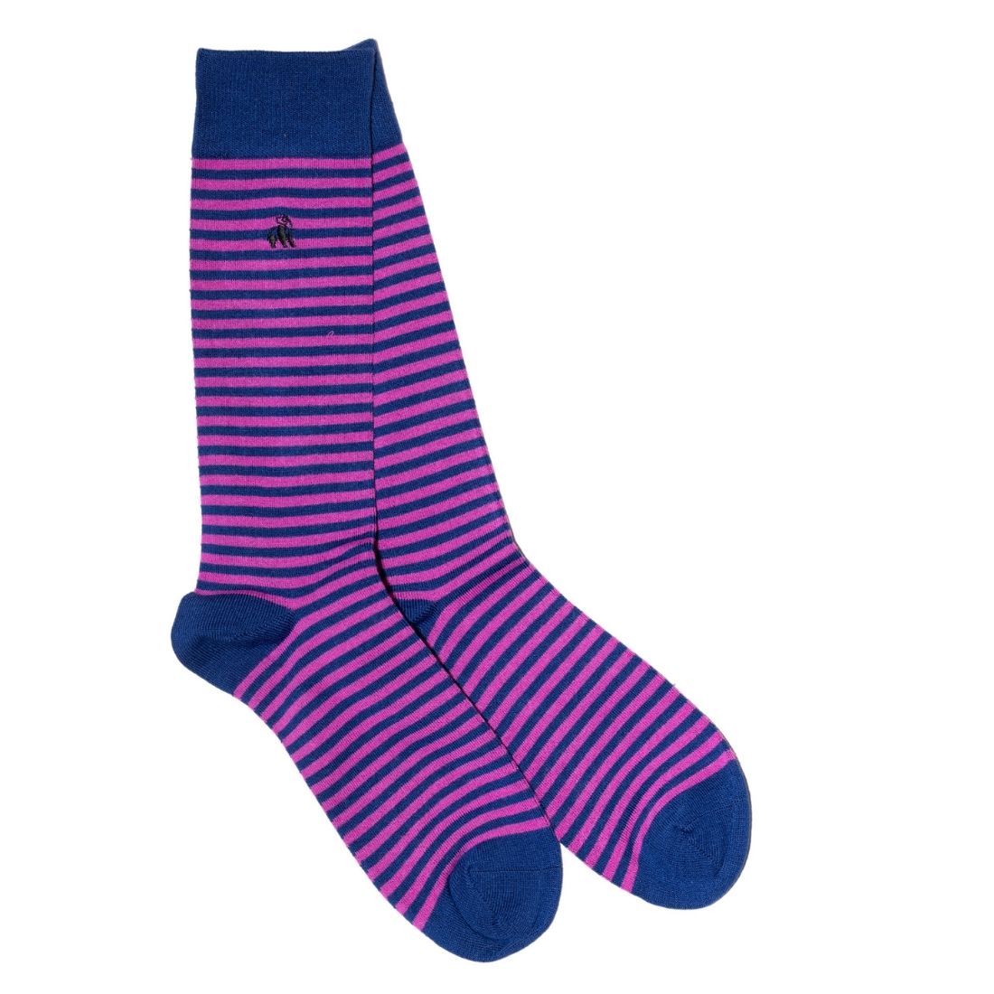 Rich Pink Narrow Striped Bamboo Socks