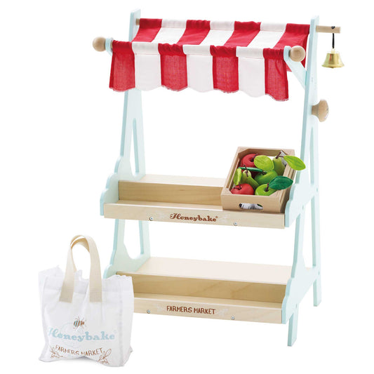 Wooden Market Stall & Fruit Play Food Crate