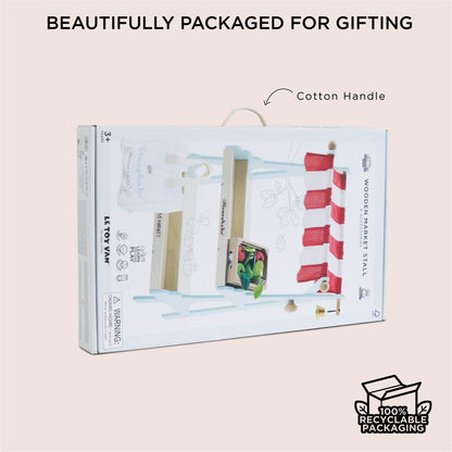 Wooden Market Stall & Fruit Play Food Crate