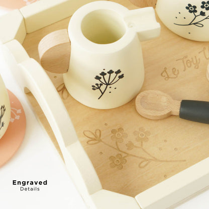 Wooden Tea Set & Tray