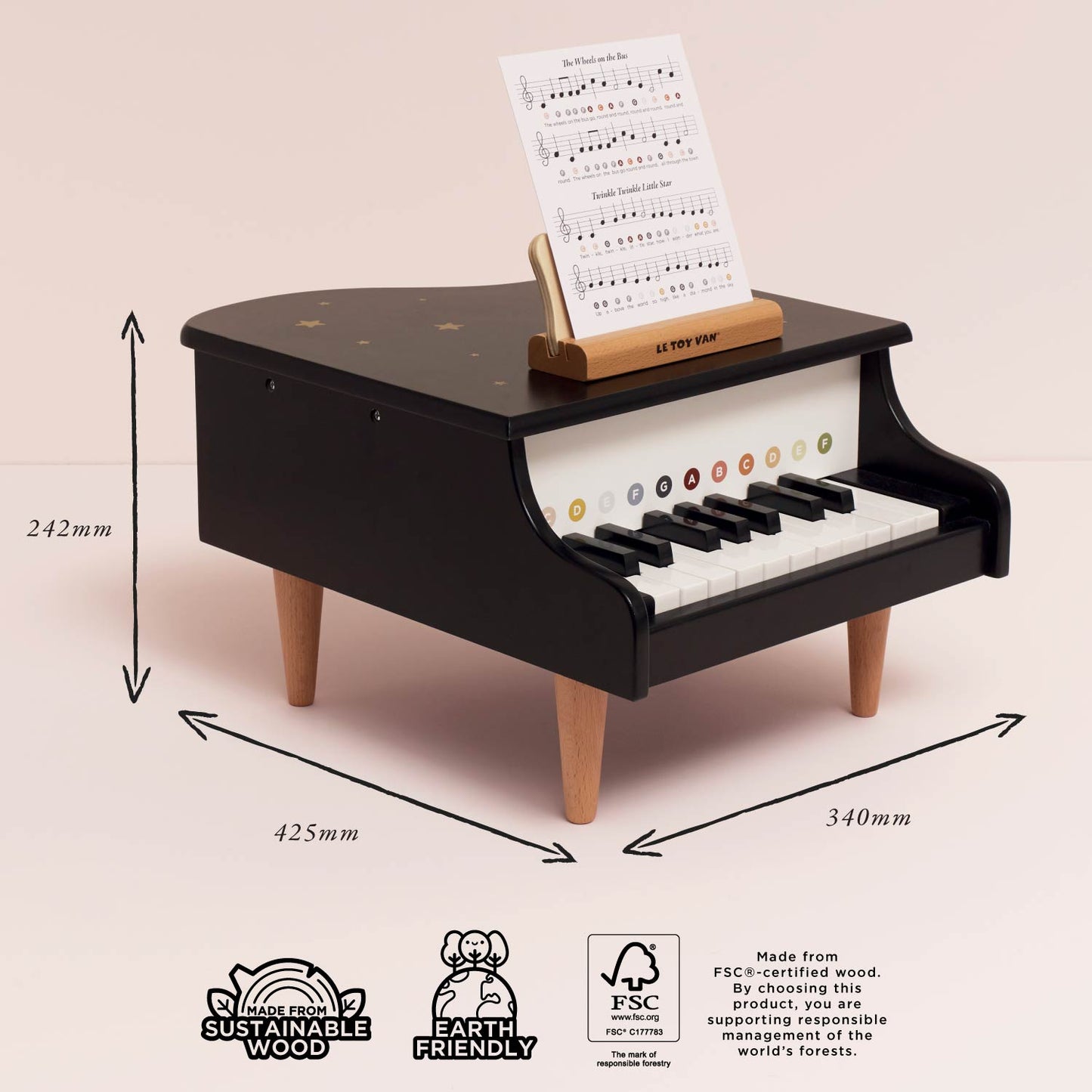 Wooden Grand Piano Toy