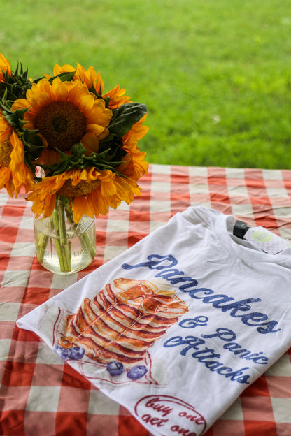 Pancakes & Panic Attacks printed tee
