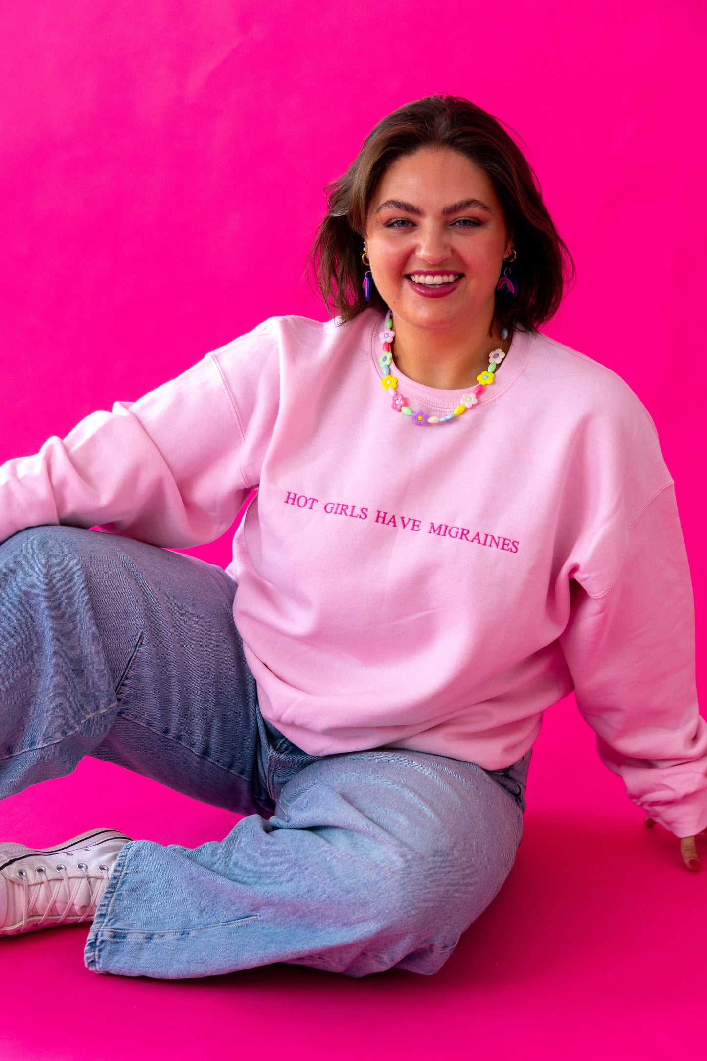 Hot Girls Have Migraines embroidered sweatshirt