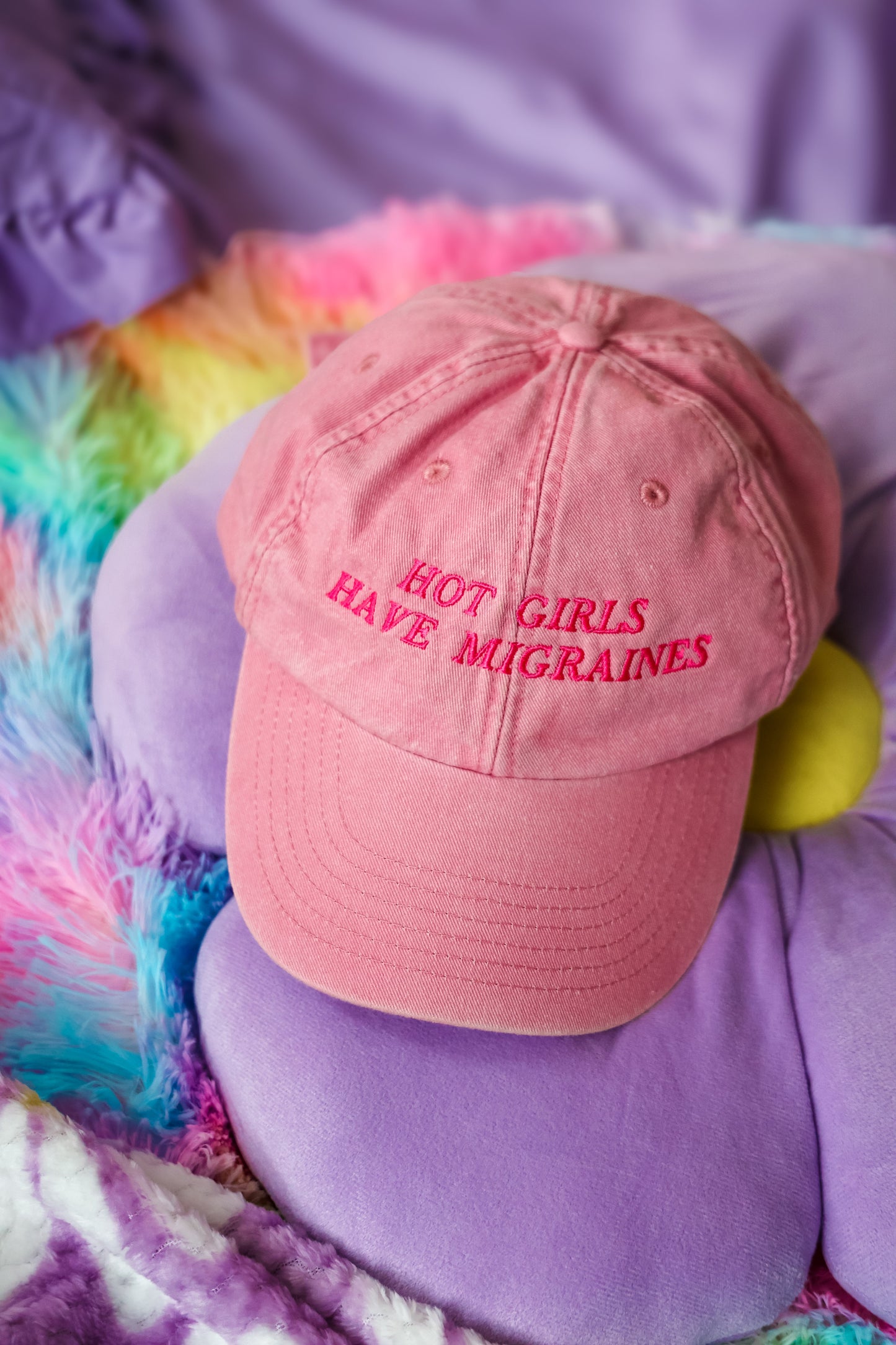 Hot Girls Have Migraines embroidered baseball cap