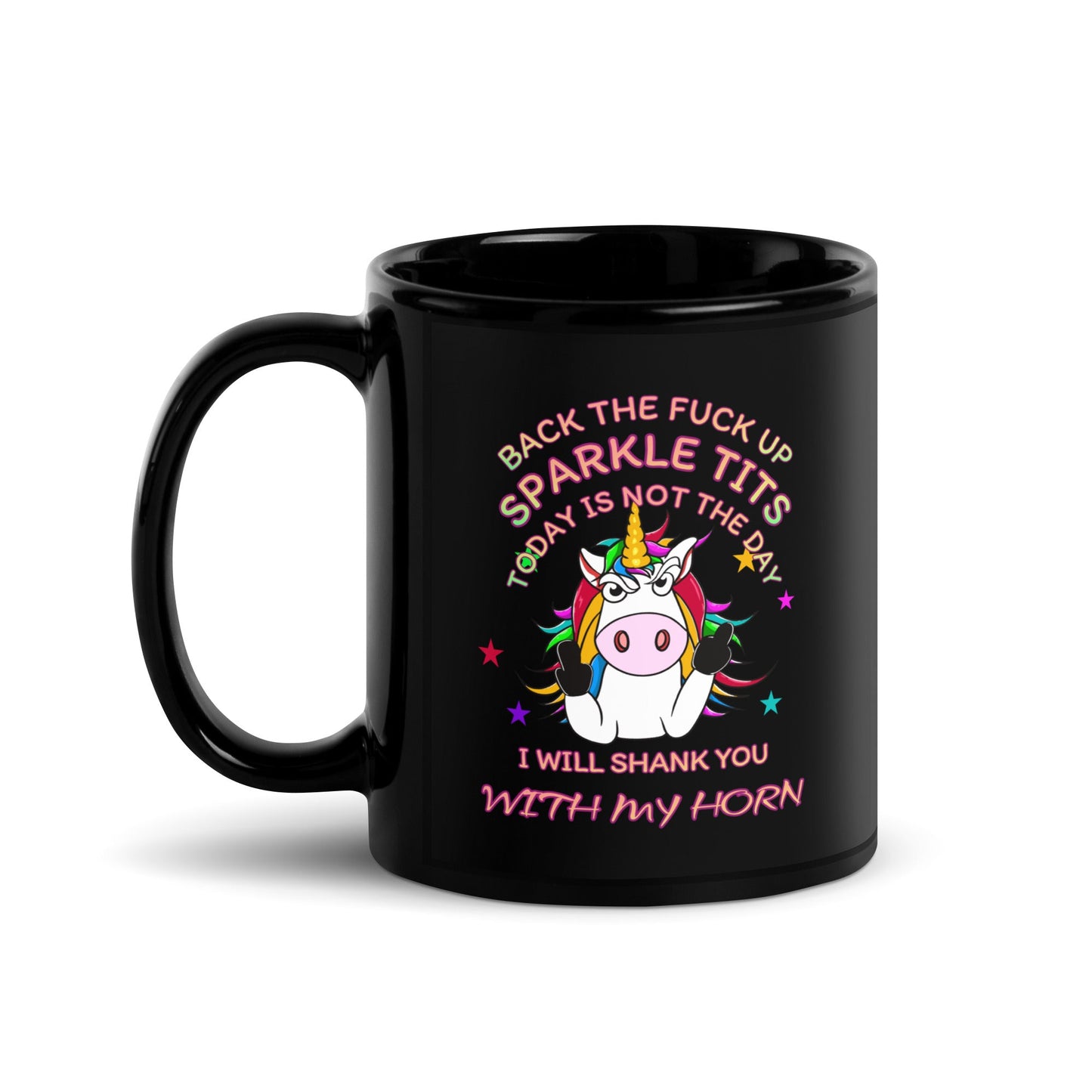 Unicorn Funny Black Mug