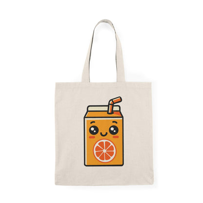Orange Juice Box Tote – Cute Eco Cotton Cartoon Shopper