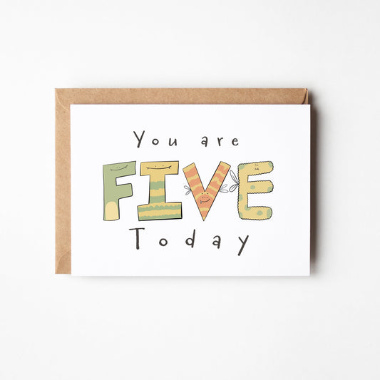 You Are 5 Today – Fun Milestone Card for Kids
