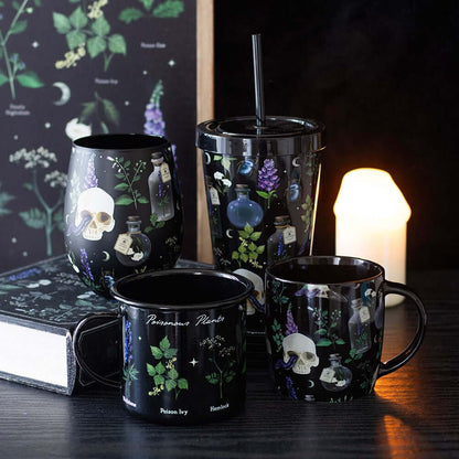 Gothic Gifts Venom & Vines Print Tumbler with Straw