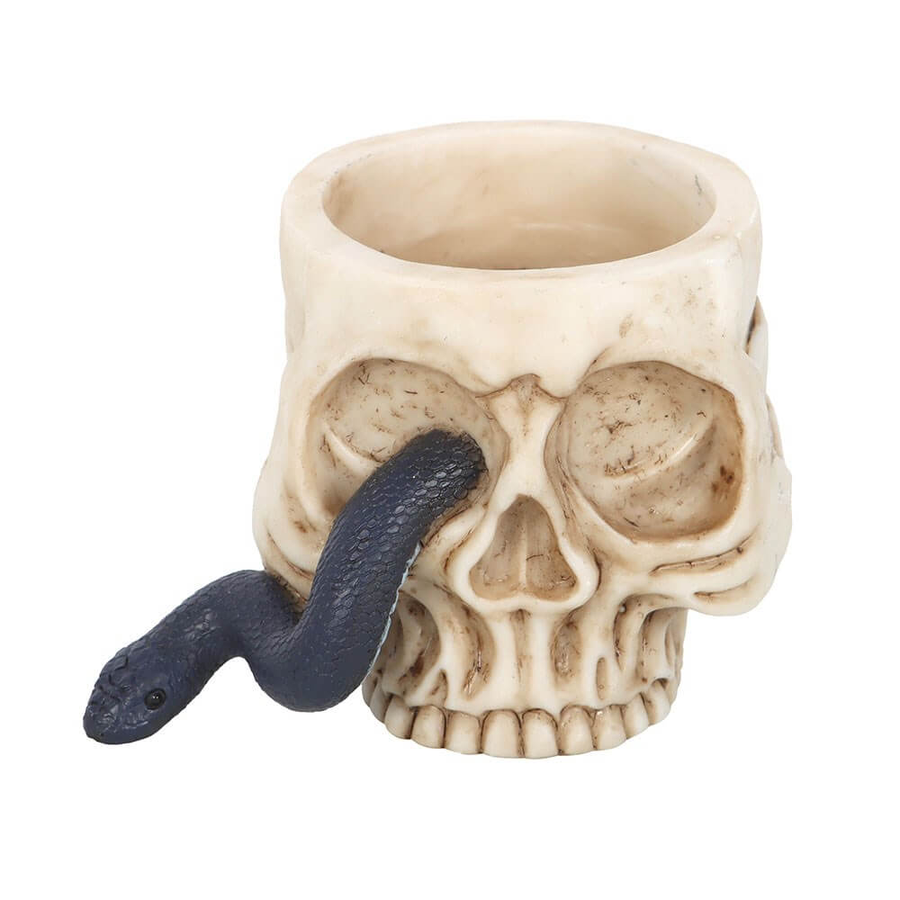 Gothic Gifts Skull Tealight Holder with Snake