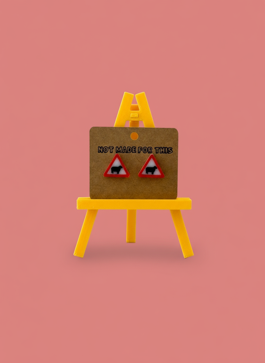 Warning! Sheep Stud Earring