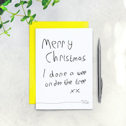 I Done A Wee Under The Tree Dog Christmas Card
