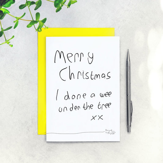 I Done A Wee Under The Tree Dog Christmas Card