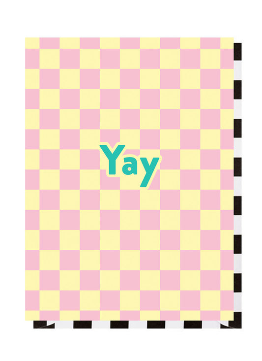 Yay Checkerboard Birthday Card