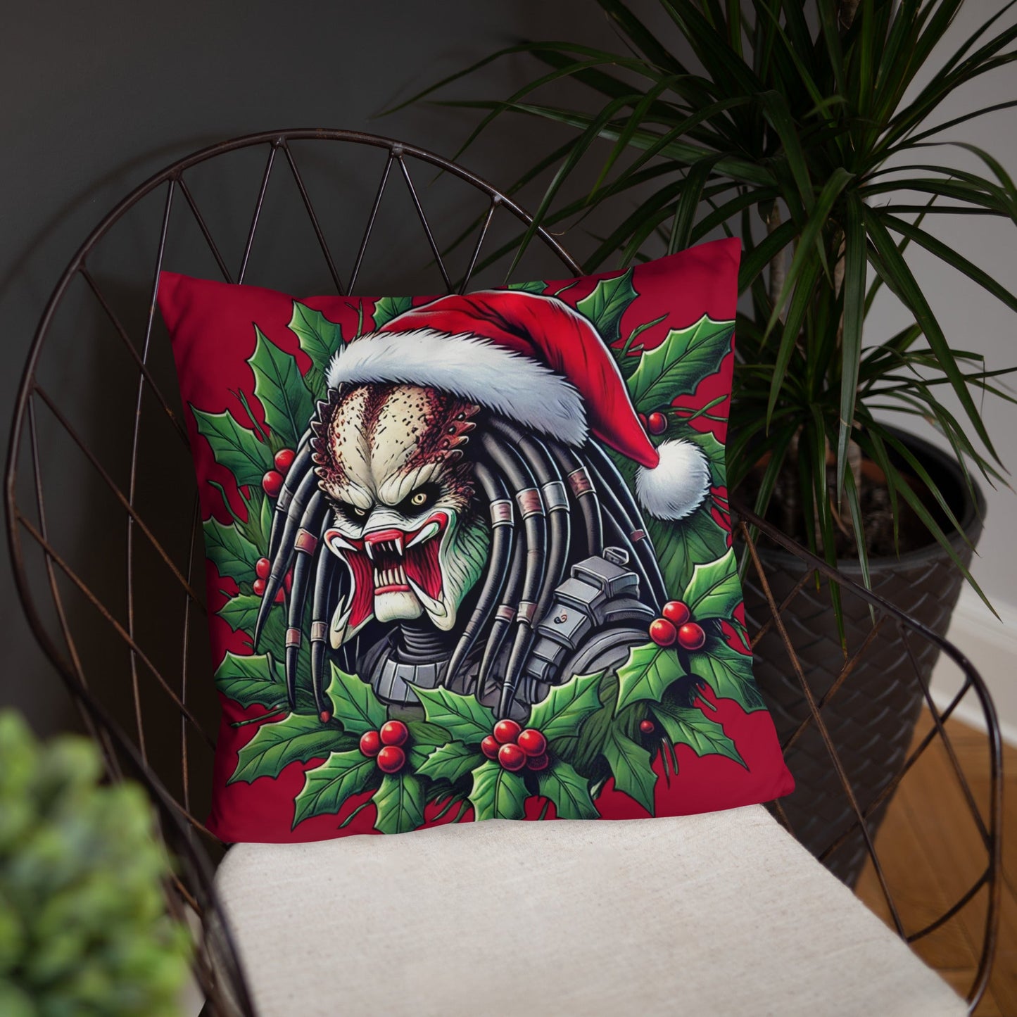 Predator Christmas Throw Pillow