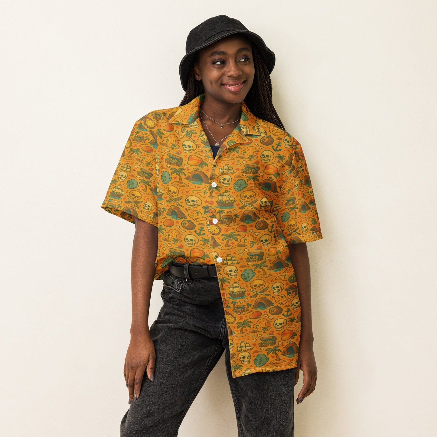 Goonies Inspired Hawaiian Unisex button shirt