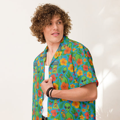 Tropical Alien Hawaiian Shirt – UFO Abduction Summer Vibes