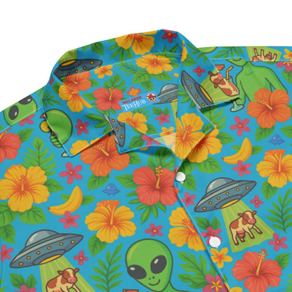 Tropical Alien Hawaiian Shirt – UFO Abduction Summer Vibes