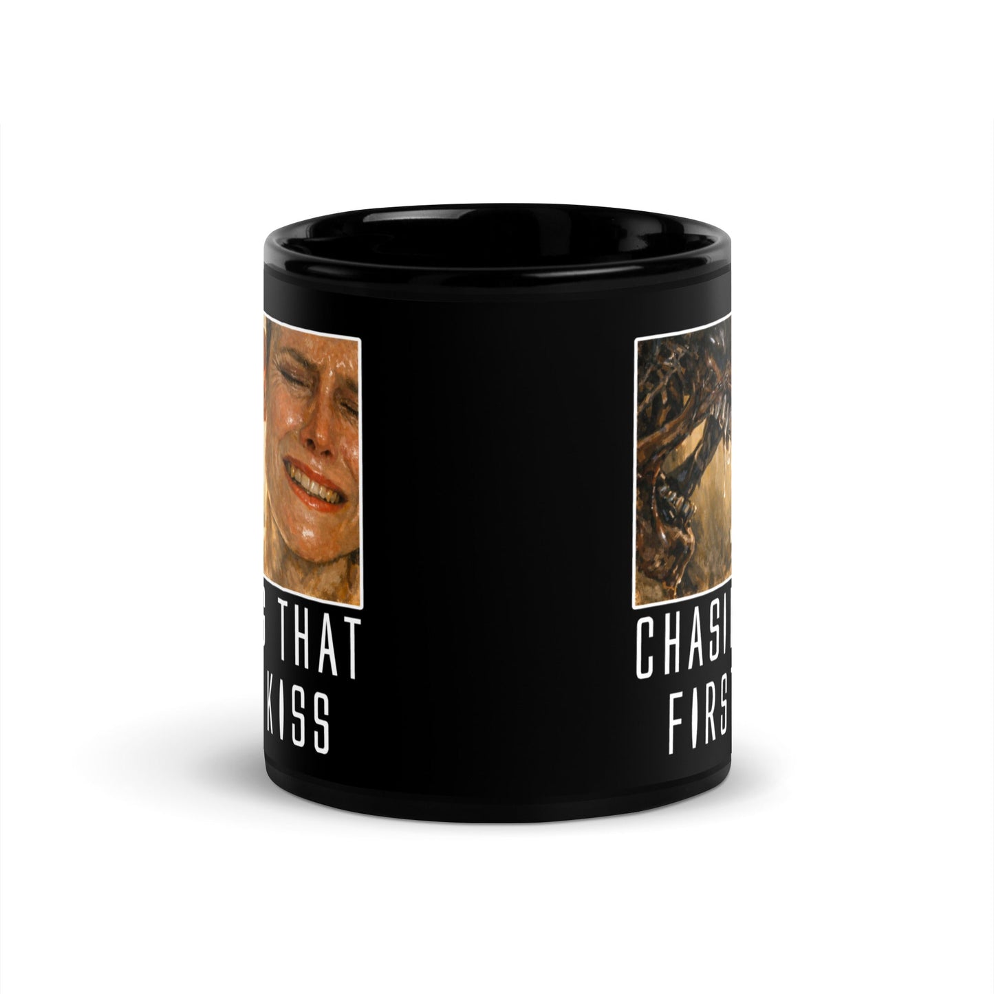 Alien3 Chasing That First Kiss Black Glossy Mug