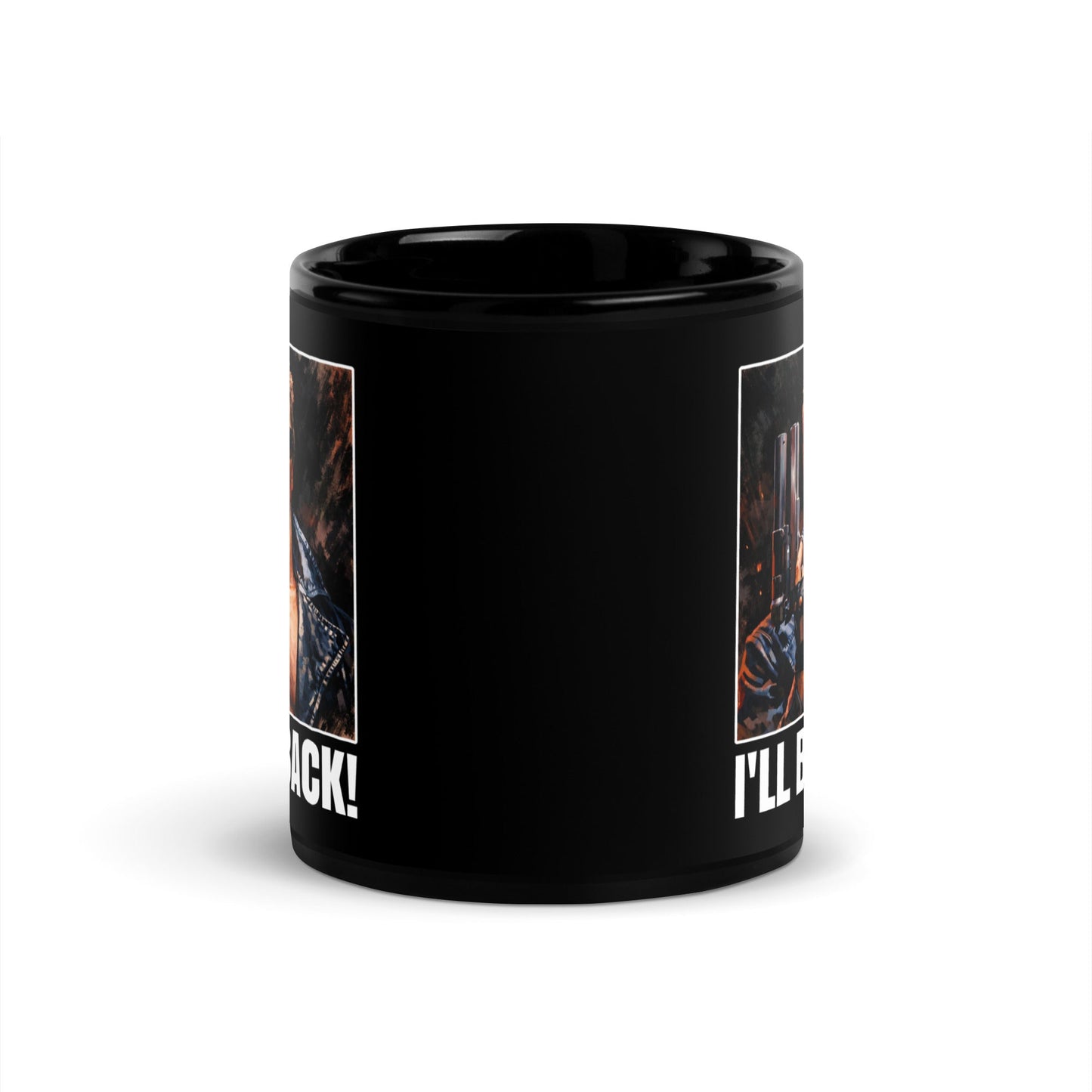 The Terminator " I'LL BE BACK" Black Glossy Mug