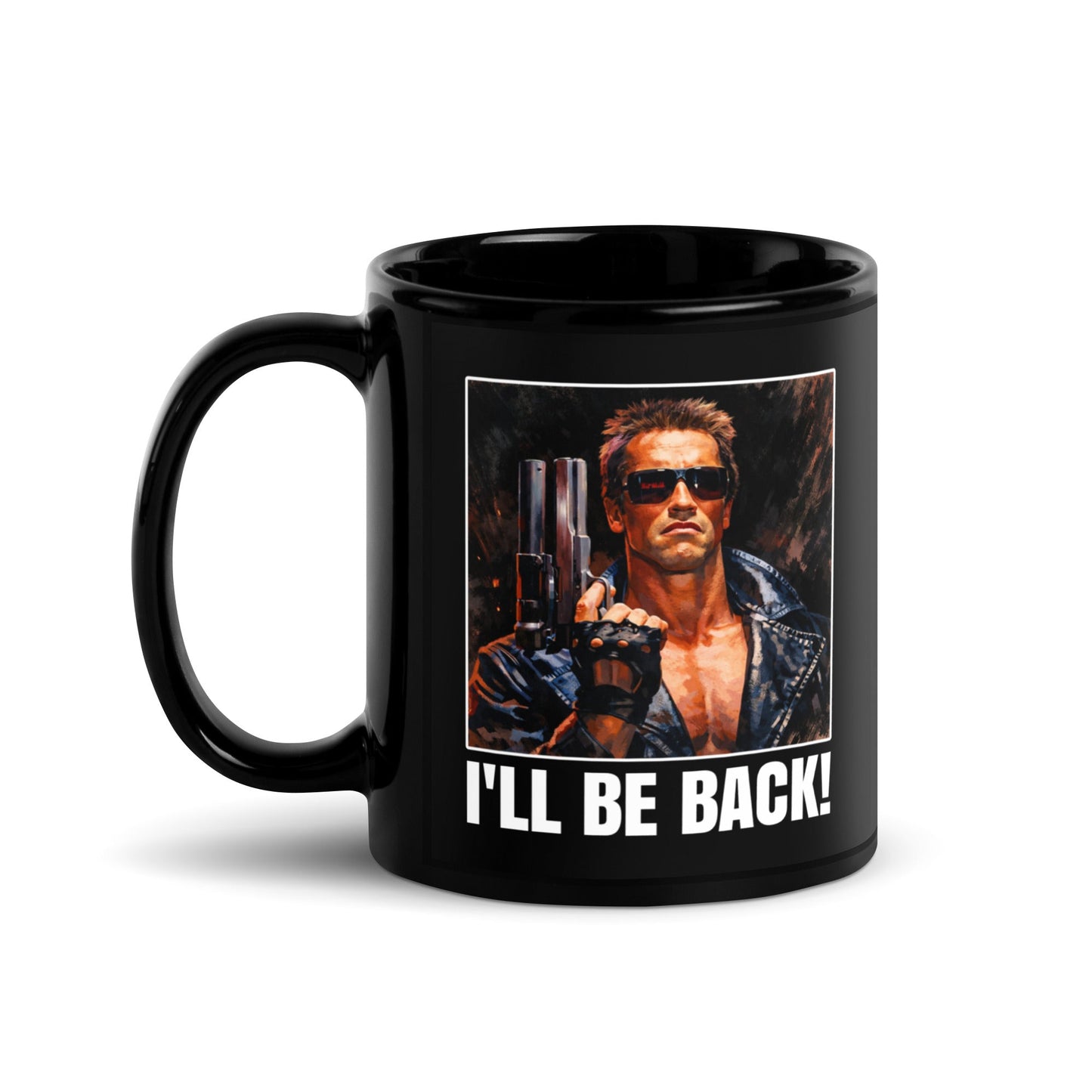 The Terminator " I'LL BE BACK" Black Glossy Mug