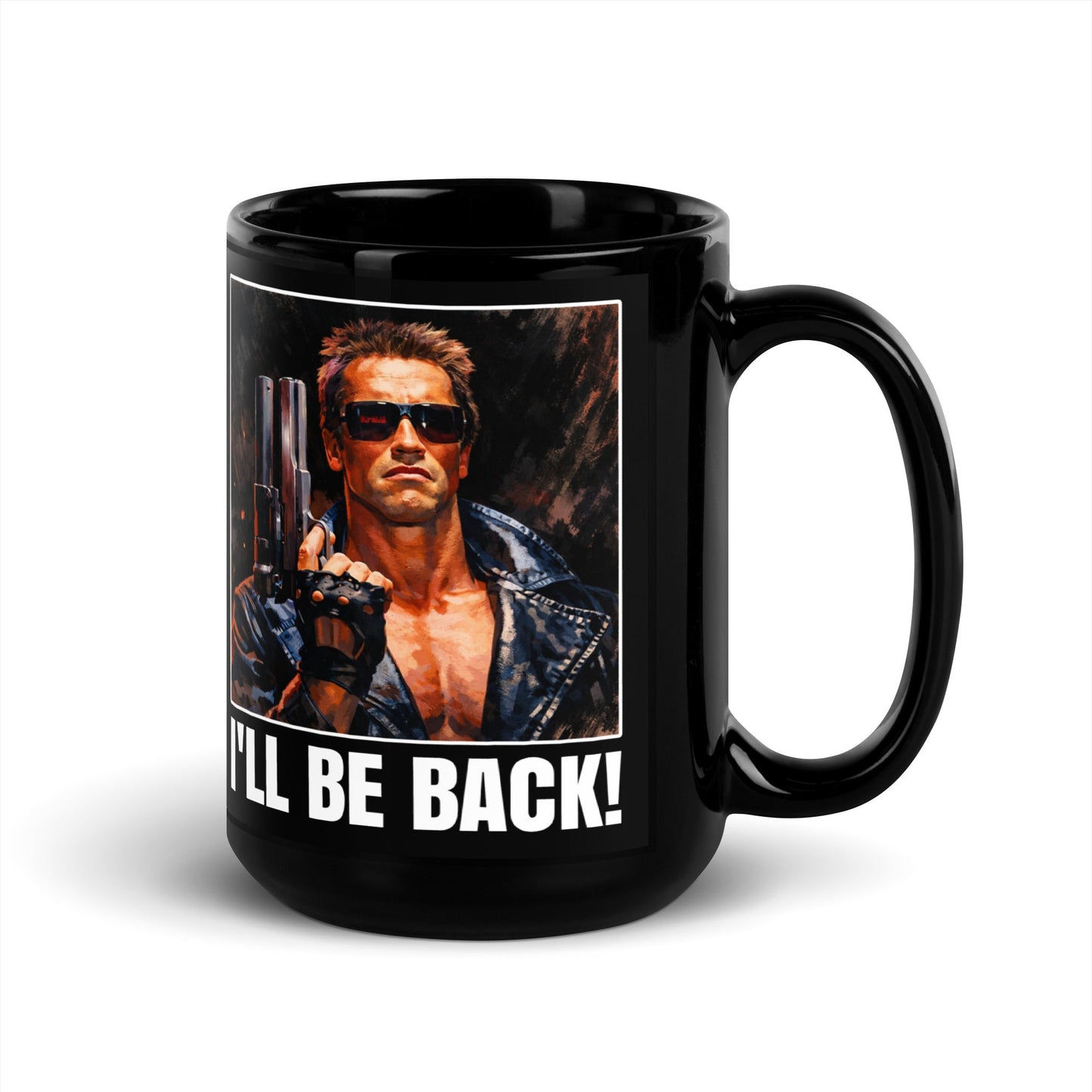 The Terminator " I'LL BE BACK" Black Glossy Mug