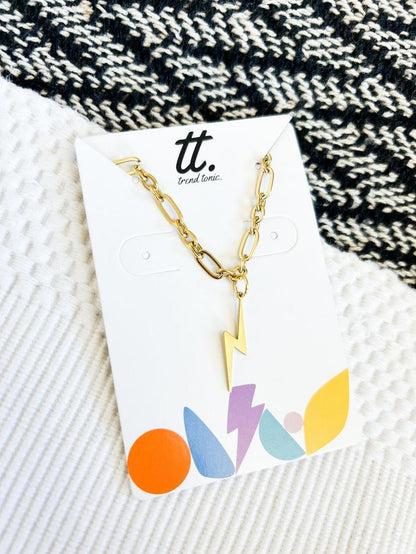 Chunky chain lightning bolt necklace