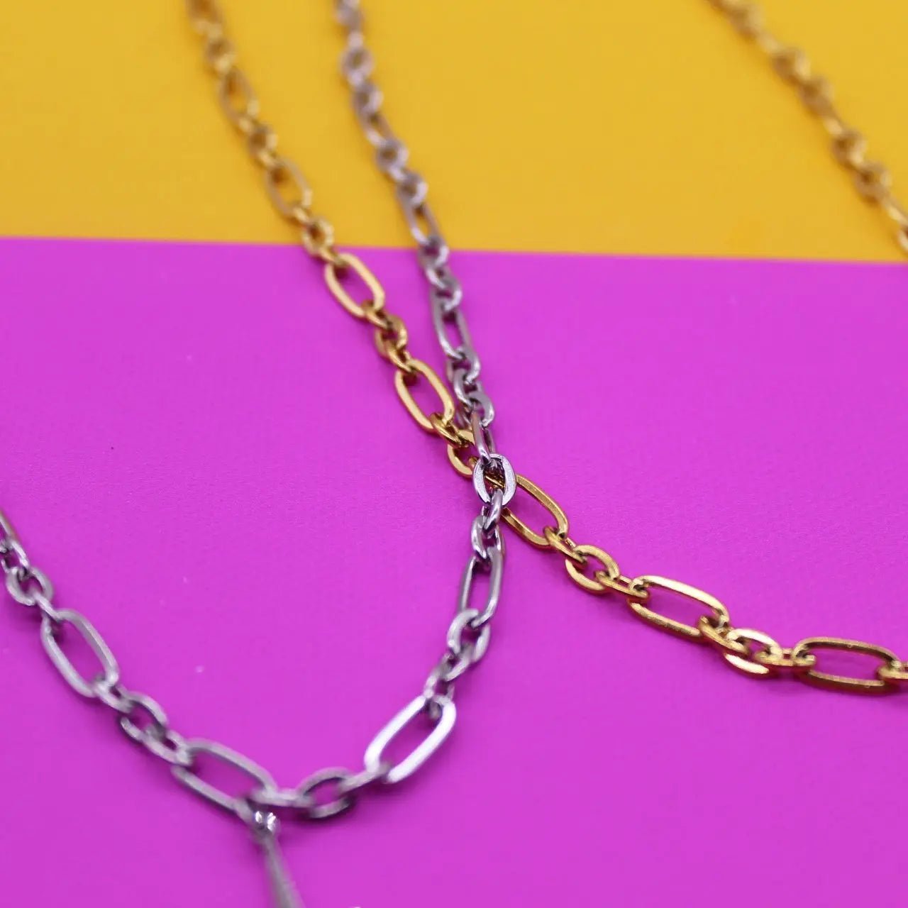 Chunky chain lightning bolt necklace