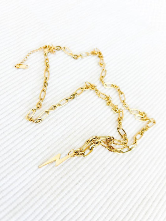 Chunky chain lightning bolt necklace
