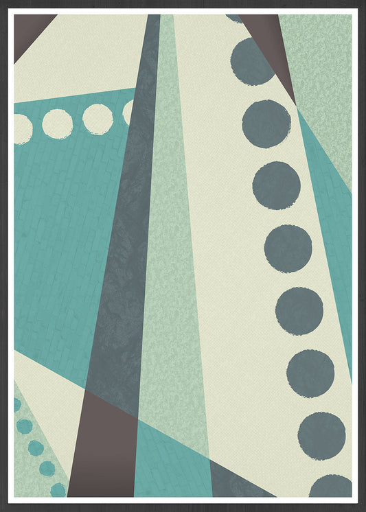 Cold Green Geometric Abstract Style Print