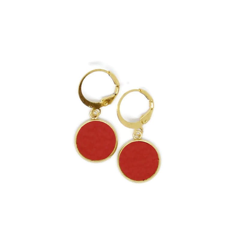 Cork spot huggy hoop earrings