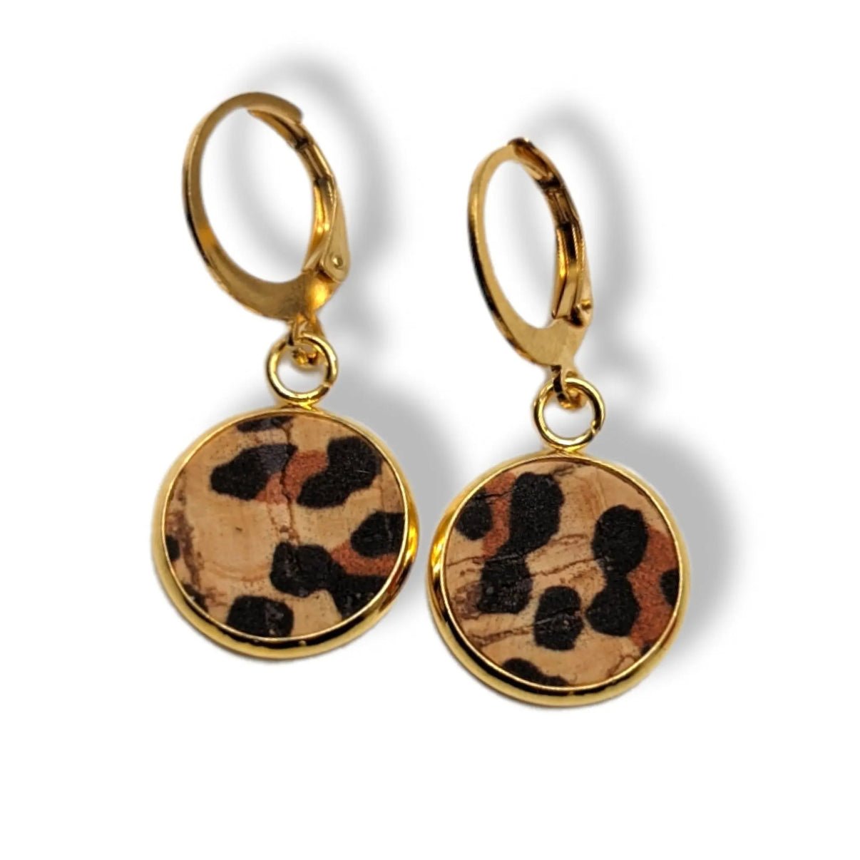 Cork spot huggy hoop earrings