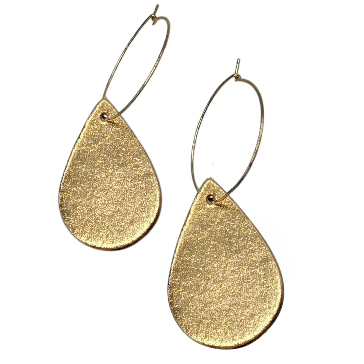 Double sided mini gold Teardrop earrings