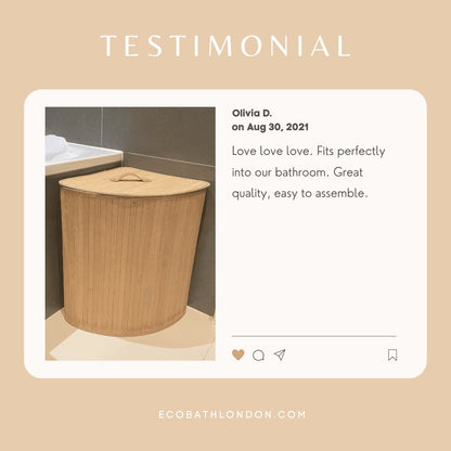 Eco Bath London Bamboo Laundry Basket with Lid and Removable Lining