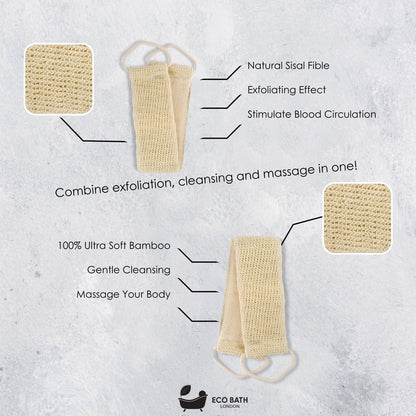Eco Bath London Natural Cotton & Sisal Back Strap