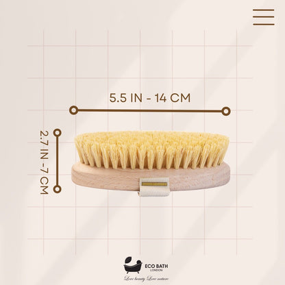 Eco Bath London Natural Sisal Massage Hand Brush - Dry Brushing Hand Brush for Exfoliation