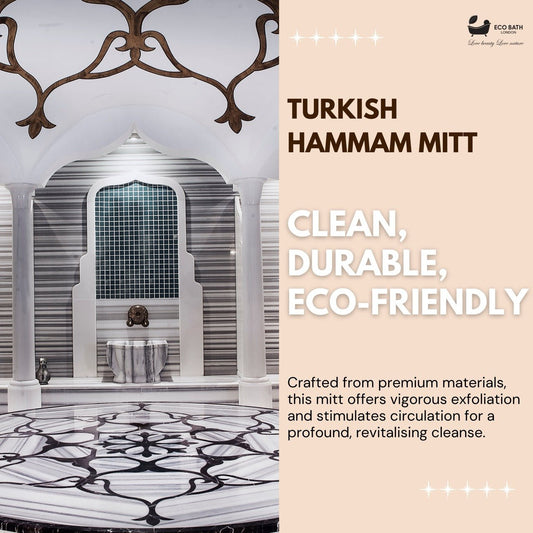 Eco Bath London Turkish Bath Mitt Fine Texture - Skin Exfoliating Glove