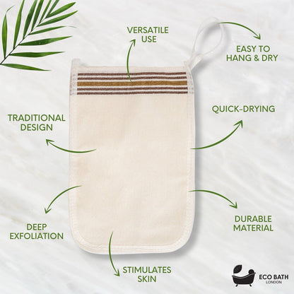 Eco Bath London Turkish Bath Mitt Fine Texture - Skin Exfoliating Glove