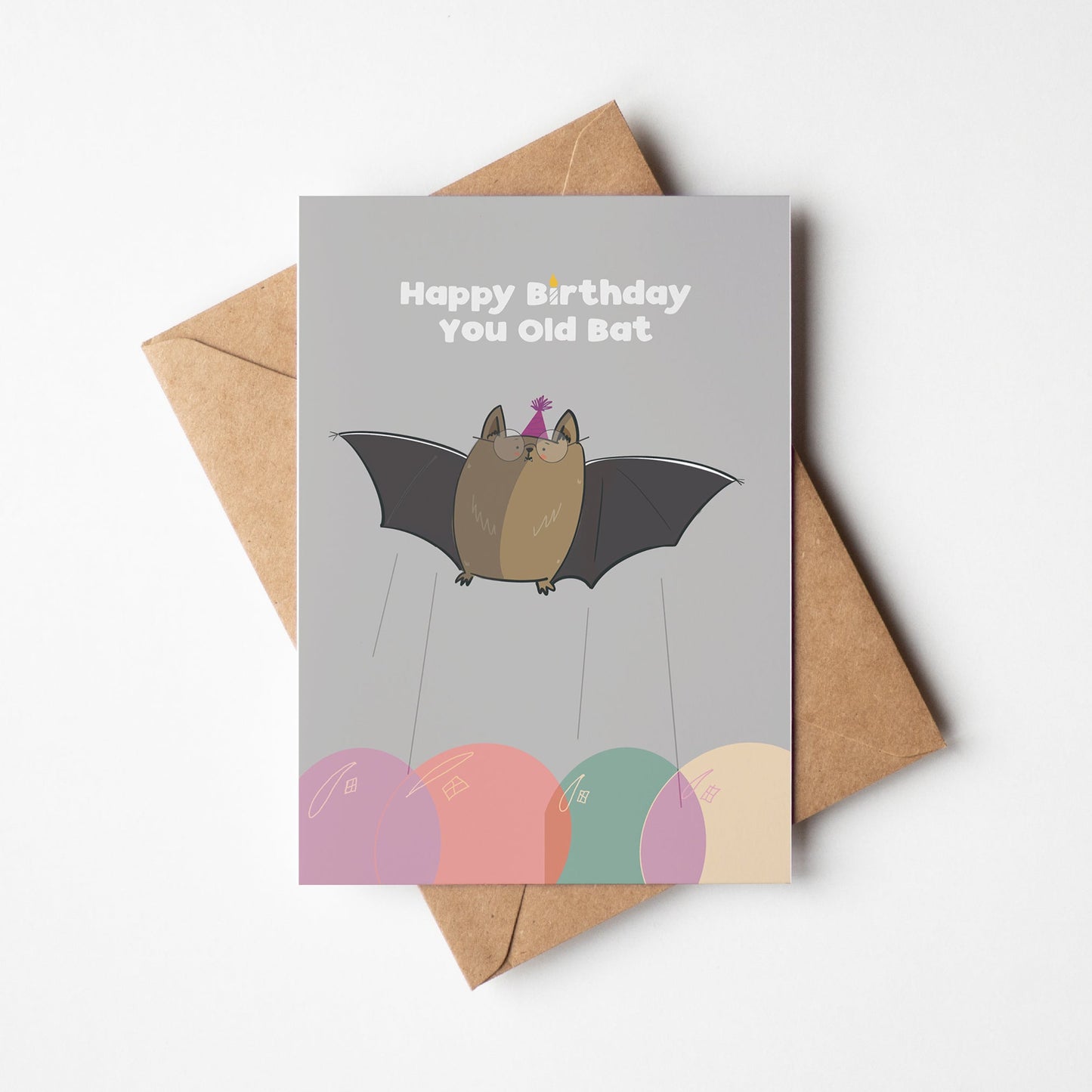 Happy Birthday You Old Bat Card Funny Greeting Card