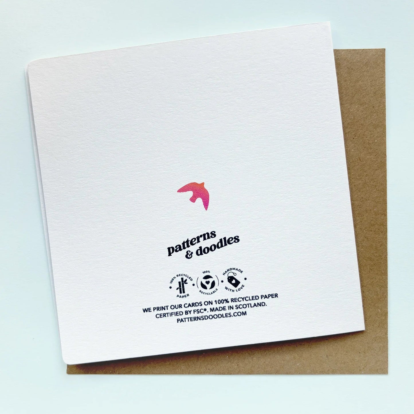 Hand-drawn Birthday Card for Her: Pretty Foliage and Birds