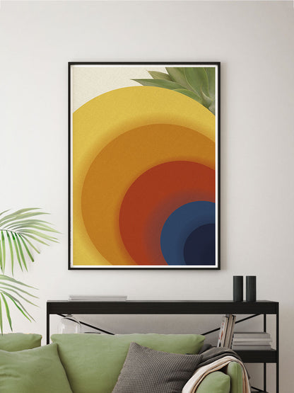 Retro Circles Abstract Print