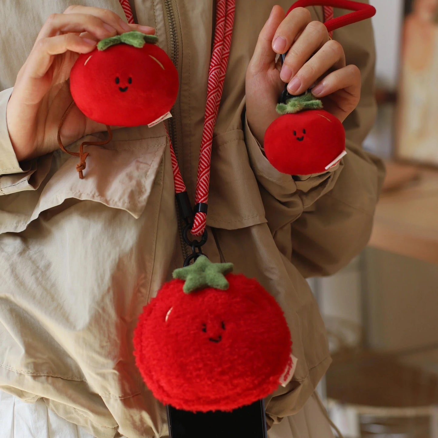 Daily White | Mini Tomato Plush Charm