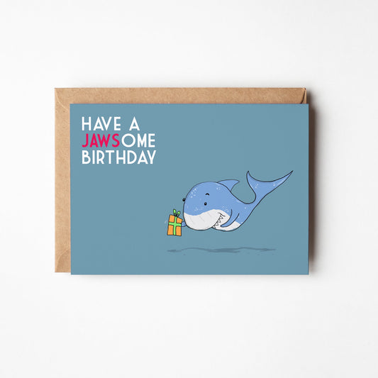 Jawsome Birthday – Funny Shark Greeting Card
